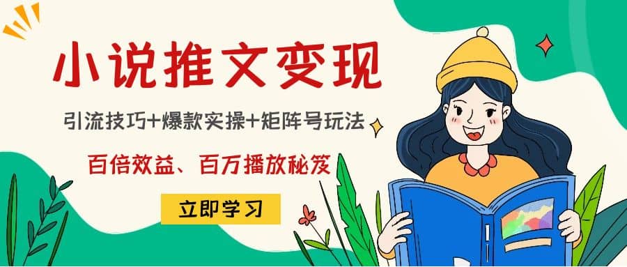 小说推文训练营搞钱项目网-网创项目资源站-副业项目-创业项目-搞钱项目搞钱项目网