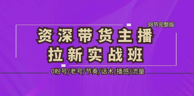 资深·带货主播拉新实战班，0粉号/老号/节奏/话术/播感/流量-38节完整版搞钱项目网-网创项目资源站-副业项目-创业项目-搞钱项目搞钱项目网