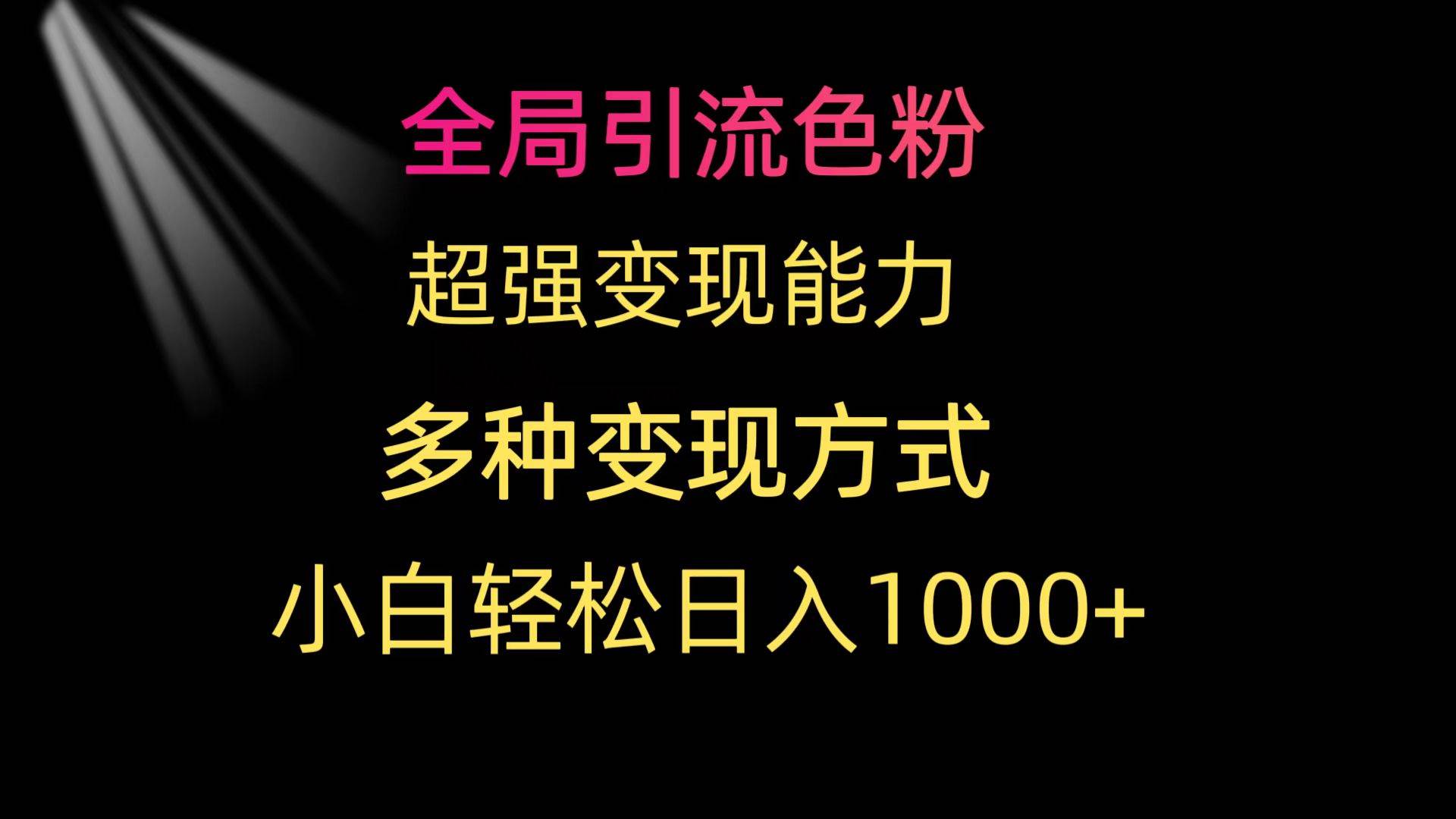 全局引流色粉 超强变现能力 多种变现方式 小白轻松日入1000+搞钱项目网-网创项目资源站-副业项目-创业项目-搞钱项目搞钱项目网