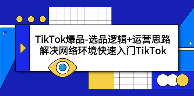 TikTok爆品-选品逻辑+运营思路：解决网络环境快速入门TikTok搞钱项目网-网创项目资源站-副业项目-创业项目-搞钱项目搞钱项目网