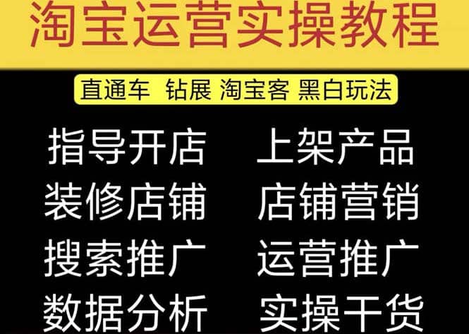 2023淘宝开店教程0基础到高级全套视频网店电商运营培训教学课程（2月更新）搞钱项目网-网创项目资源站-副业项目-创业项目-搞钱项目搞钱项目网