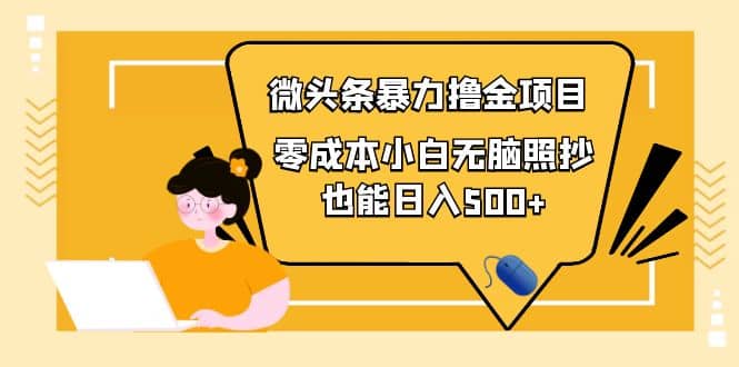 人人都能操作的微头条最新暴力撸金项目,零成本小白无脑搬运搞钱项目网-网创项目资源站-副业项目-创业项目-搞钱项目搞钱项目网
