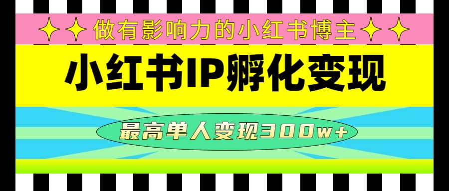某收费培训-小红书IP孵化变现:做有影响力的小红书博主搞钱项目网-网创项目资源站-副业项目-创业项目-搞钱项目搞钱项目网