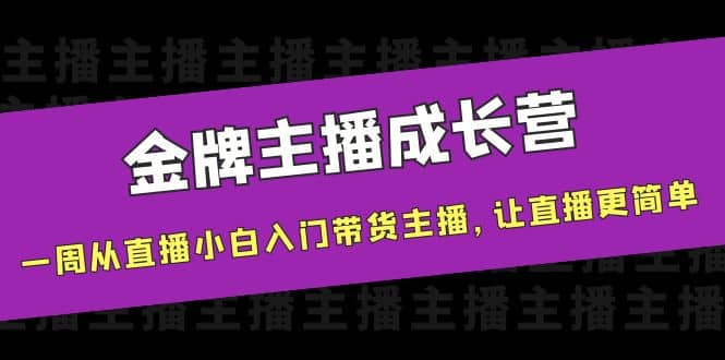 金牌主播成长营,一周从直播小白入门带货主播,让直播更简单搞钱项目网-网创项目资源站-副业项目-创业项目-搞钱项目搞钱项目网