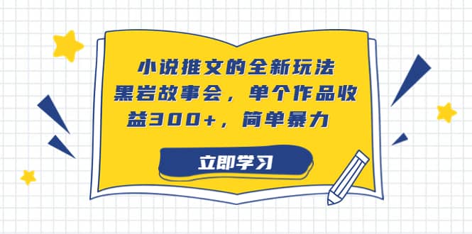 小说推文的全新玩法，黑岩故事会，单个作品收益300+，简单暴力搞钱项目网-网创项目资源站-副业项目-创业项目-搞钱项目搞钱项目网