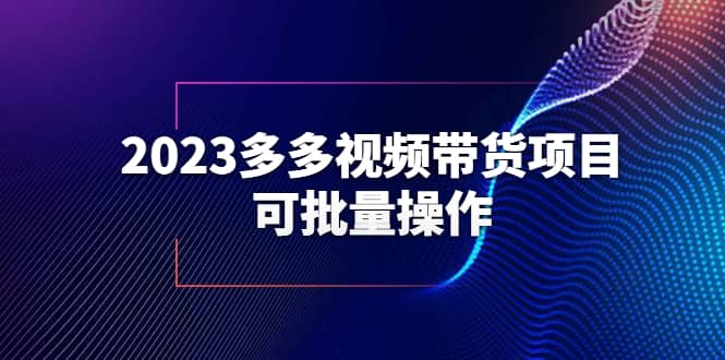 2023多多视频带货项目，可批量操作【保姆级教学】搞钱项目网-网创项目资源站-副业项目-创业项目-搞钱项目搞钱项目网