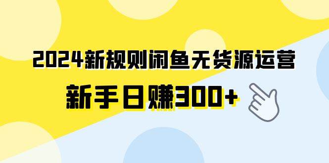 2024新规则闲鱼无货源运营新手日赚300+搞钱项目网-网创项目资源站-副业项目-创业项目-搞钱项目搞钱项目网