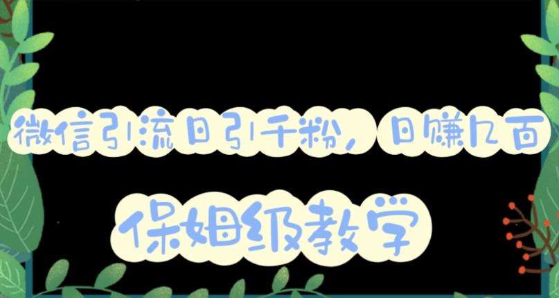 微信互推圈半自动引流方案,矩阵操作日引千人思路【详细视频教程】搞钱项目网-网创项目资源站-副业项目-创业项目-搞钱项目搞钱项目网