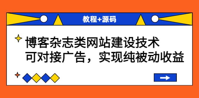 博客杂志类网站建设技术，可对接广告，实现纯被动收益（教程+源码）搞钱项目网-网创项目资源站-副业项目-创业项目-搞钱项目搞钱项目网