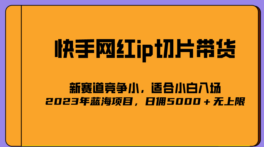 2023爆火的快手网红IP切片，号称日佣5000＋的蓝海项目，二驴的独家授权搞钱项目网-网创项目资源站-副业项目-创业项目-搞钱项目搞钱项目网