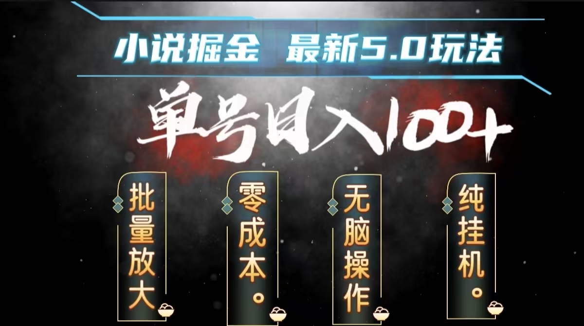 全自动小说撸金,无脑操作,单号日入100+小白轻松上手搞钱项目网-网创项目资源站-副业项目-创业项目-搞钱项目搞钱项目网