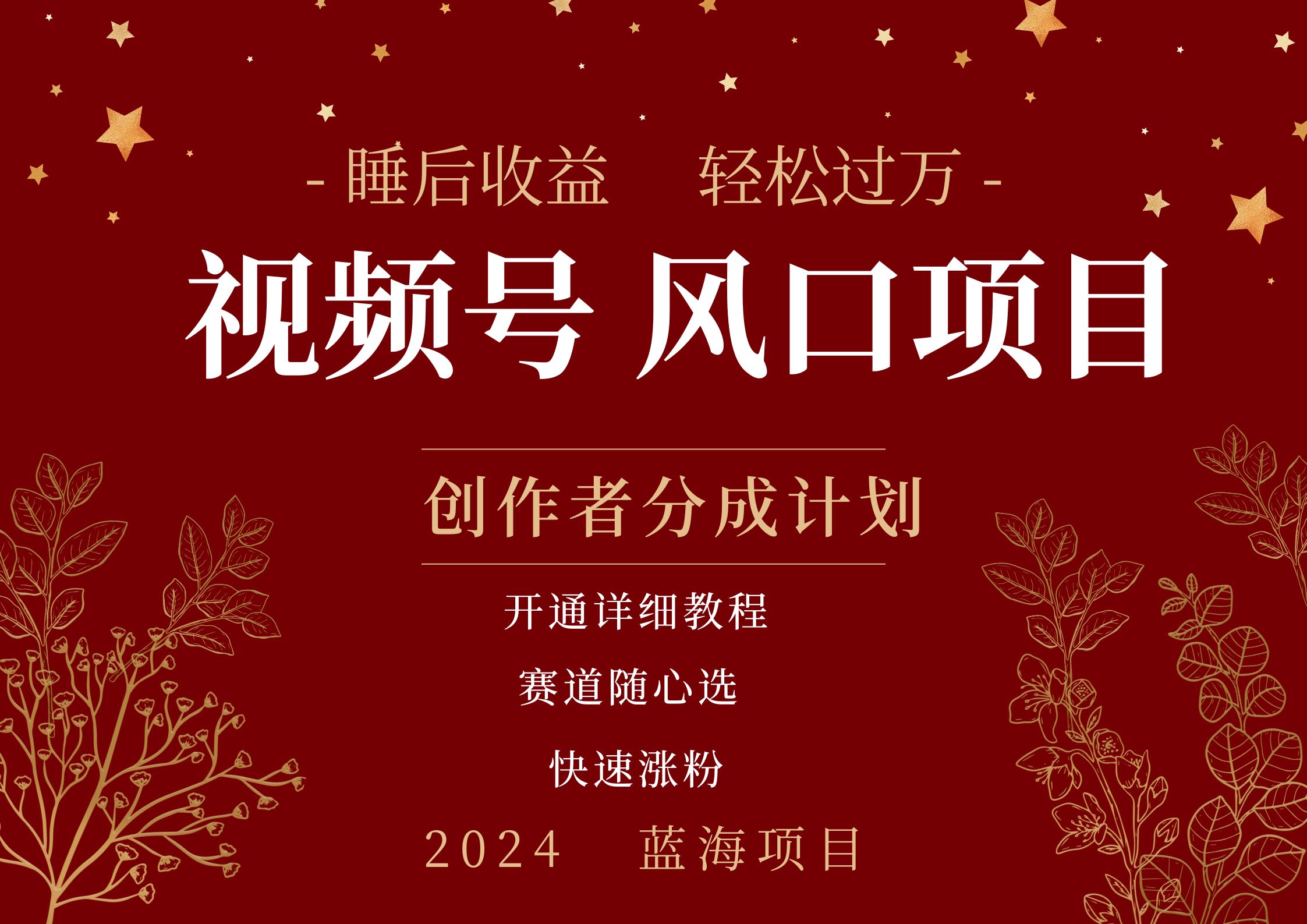拥有睡眠收益的微信视频号大风口项目,轻松月入过万+,多赛道选择,可矩阵,玩法简单轻松上手搞钱项目网-网创项目资源站-副业项目-创业项目-搞钱项目搞钱项目网