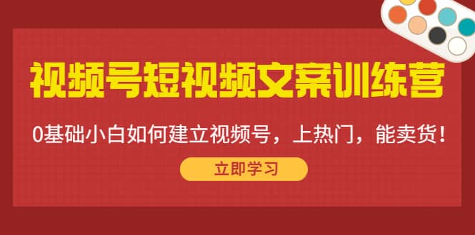 视频号短视频文案训练营：0基础小白如何建立视频号，上热门，能卖货！搞钱项目网-网创项目资源站-副业项目-创业项目-搞钱项目搞钱项目网