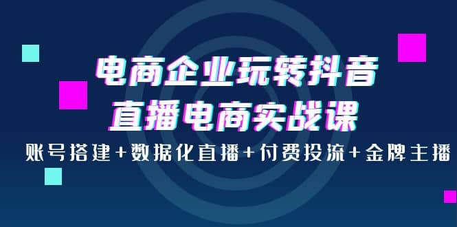 电商企业玩转抖音直播电商实战课:账号搭建+数据化直播+付费投流+金牌主播搞钱项目网-网创项目资源站-副业项目-创业项目-搞钱项目搞钱项目网