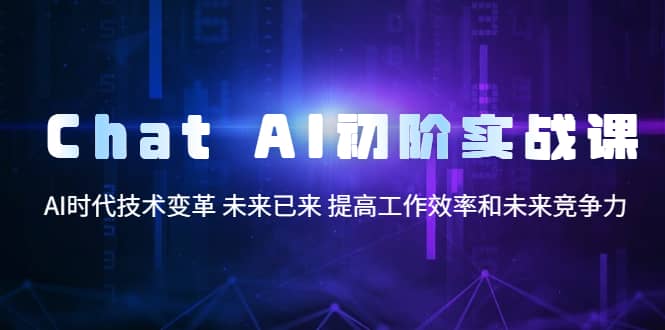 Chat AI初阶实战课，AI时代技术变革 未来已来 提高工作效率和未来竞争力搞钱项目网-网创项目资源站-副业项目-创业项目-搞钱项目搞钱项目网