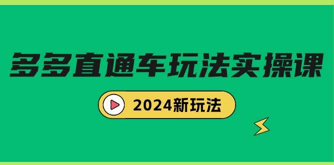 多多直通车玩法实战课，2024新玩法（7节课）搞钱项目网-网创项目资源站-副业项目-创业项目-搞钱项目搞钱项目网