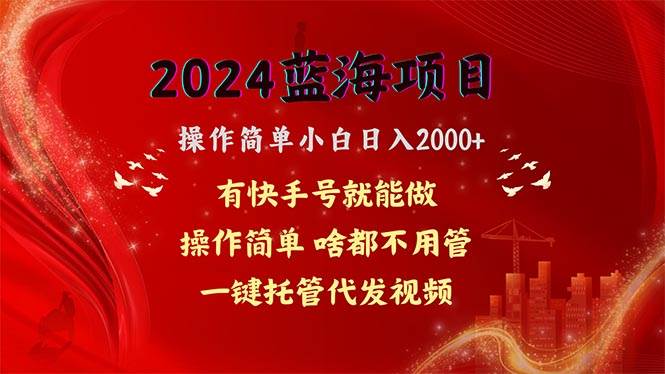 2024蓝海项目，网盘拉新，操作简单小白日入2000+，一键托管代发视频，…搞钱项目网-网创项目资源站-副业项目-创业项目-搞钱项目搞钱项目网