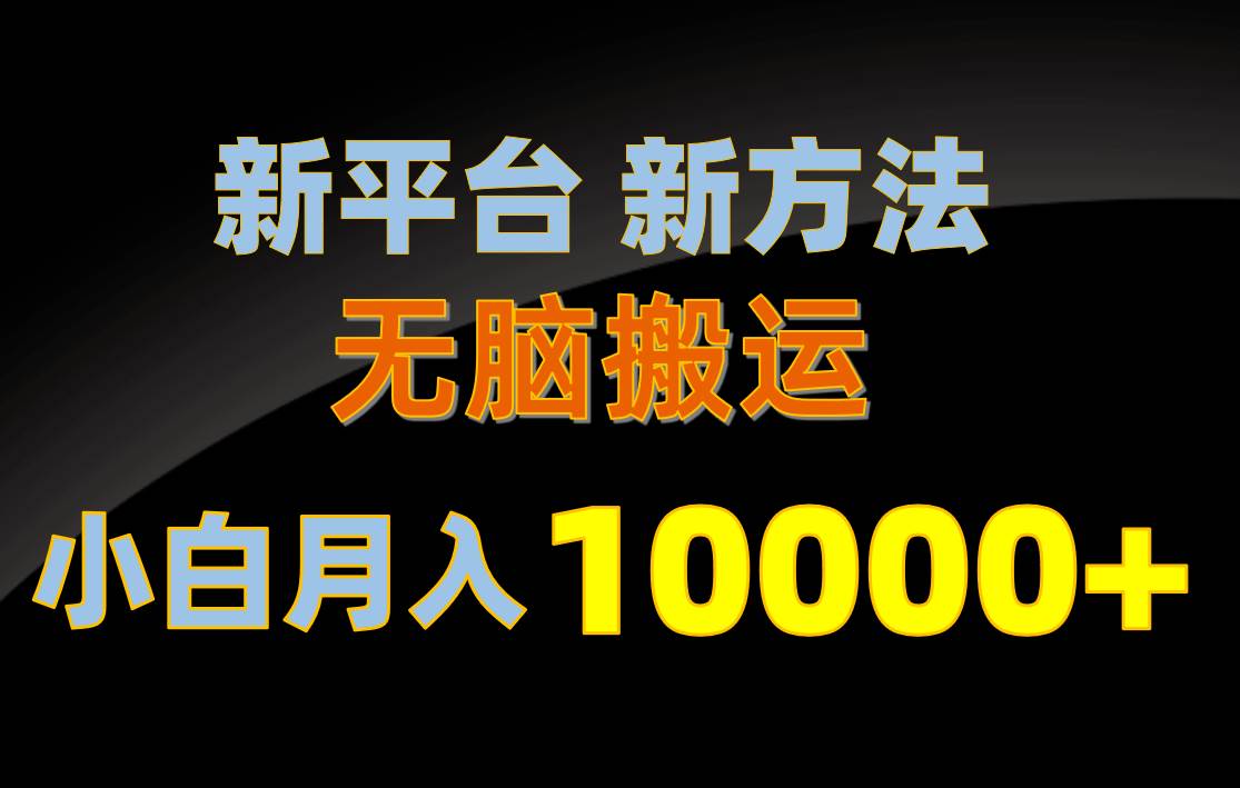 新平台新方法,无脑搬运,月赚10000+,小白轻松上手不动脑搞钱项目网-网创项目资源站-副业项目-创业项目-搞钱项目搞钱项目网