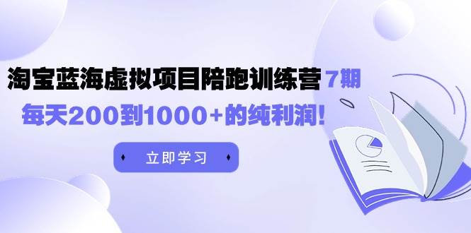 黄岛主《淘宝蓝海虚拟项目陪跑训练营7期》每天200到1000+的纯利润搞钱项目网-网创项目资源站-副业项目-创业项目-搞钱项目搞钱项目网