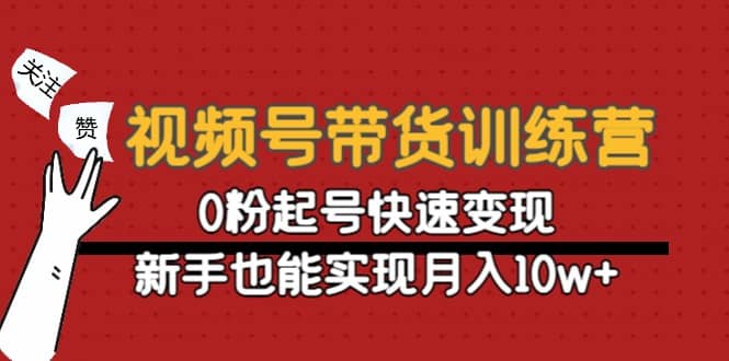 视频号带货训练营:0粉起号快速变现搞钱项目网-网创项目资源站-副业项目-创业项目-搞钱项目搞钱项目网