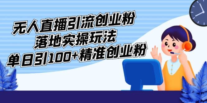 外面收费3980的无人直播引流创业粉落地实操玩法，单日引100+精准创业粉搞钱项目网-网创项目资源站-副业项目-创业项目-搞钱项目搞钱项目网