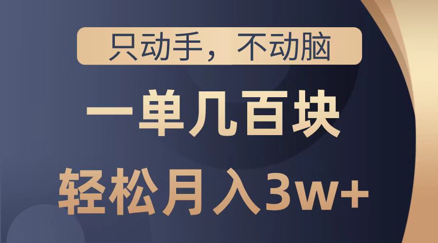 只动手不动脑,一单几百块,轻松月入2w+,看完就能直接操作,详细教程搞钱项目网-网创项目资源站-副业项目-创业项目-搞钱项目搞钱项目网