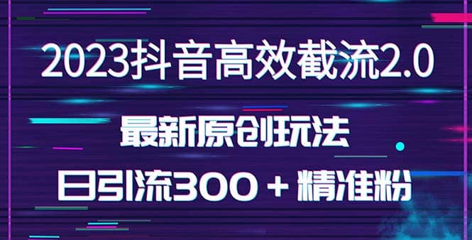 日引300＋创业粉，独家抖音高效截流2.0玩法（价值1280）搞钱项目网-网创项目资源站-副业项目-创业项目-搞钱项目搞钱项目网