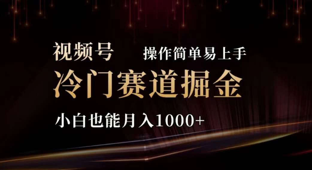 2024视频号冷门赛道掘金，操作简单轻松上手，小白也能月入1000+搞钱项目网-网创项目资源站-副业项目-创业项目-搞钱项目搞钱项目网