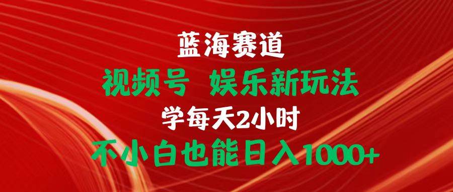 蓝海赛道视频号 娱乐新玩法每天2小时小白也能日入1000+搞钱项目网-网创项目资源站-副业项目-创业项目-搞钱项目搞钱项目网