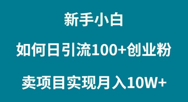 新手小白如何通过卖项目实现月入10W+搞钱项目网-网创项目资源站-副业项目-创业项目-搞钱项目搞钱项目网