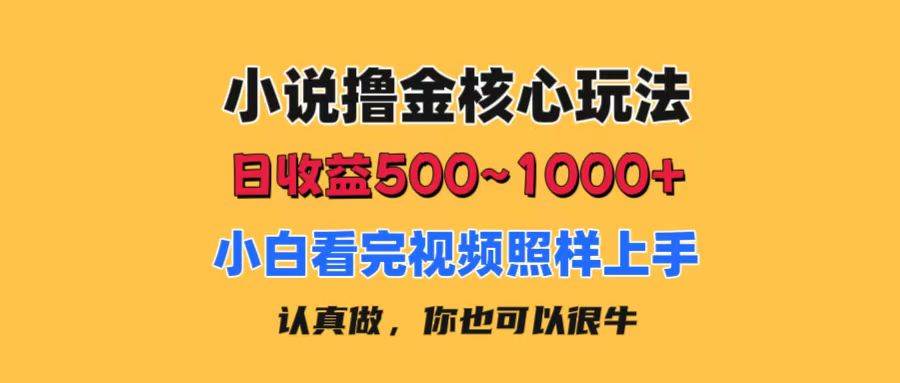 小说撸金核心玩法，日收益500-1000+，小白看完照样上手，0成本有手就行搞钱项目网-网创项目资源站-副业项目-创业项目-搞钱项目搞钱项目网