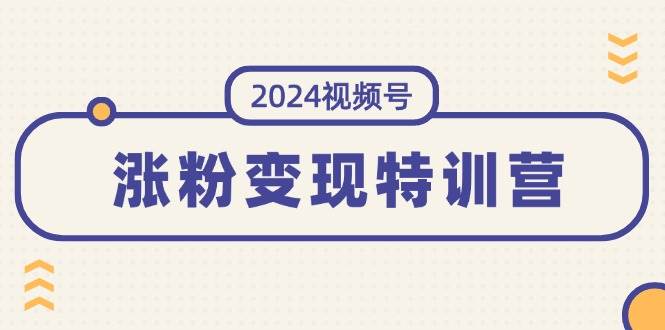 2024视频号-涨粉变现特训营：一站式打造稳定视频号涨粉变现模式（10节）搞钱项目网-网创项目资源站-副业项目-创业项目-搞钱项目搞钱项目网