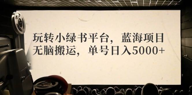玩转小绿书平台，蓝海项目，无脑搬运，单号日入5000+搞钱项目网-网创项目资源站-副业项目-创业项目-搞钱项目搞钱项目网