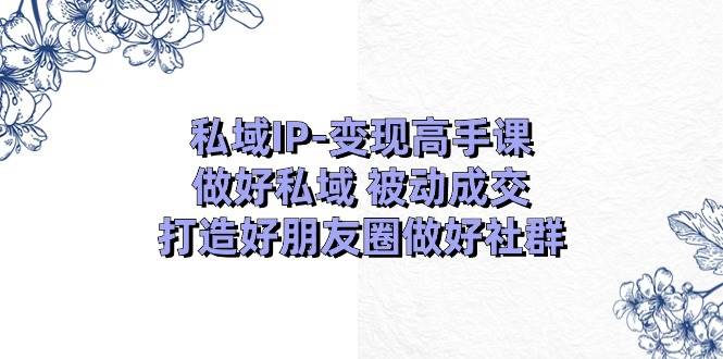私域IP-变现高手课：做好私域 被动成交，打造好朋友圈做好社群（18节）搞钱项目网-网创项目资源站-副业项目-创业项目-搞钱项目搞钱项目网