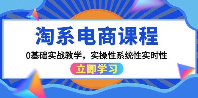 淘系电商课程，0基础实战教学，实操性系统性实时性（15节课）搞钱项目网-网创项目资源站-副业项目-创业项目-搞钱项目搞钱项目网