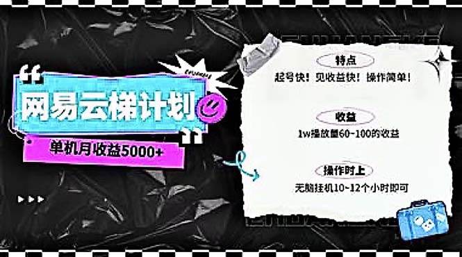 2024网易云云梯计划 单机日300+ 无脑月入5000+搞钱项目网-网创项目资源站-副业项目-创业项目-搞钱项目搞钱项目网