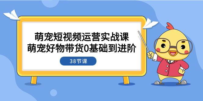 萌宠·短视频运营实战课：萌宠好物带货0基础到进阶（38节课）搞钱项目网-网创项目资源站-副业项目-创业项目-搞钱项目搞钱项目网