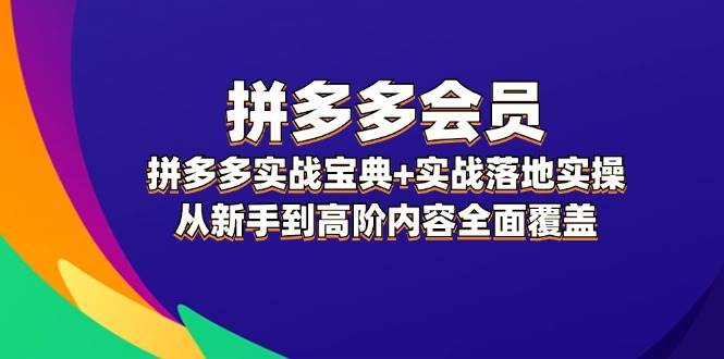 拼多多 会员，拼多多实战宝典+实战落地实操，从新手到高阶内容全面覆盖搞钱项目网-网创项目资源站-副业项目-创业项目-搞钱项目搞钱项目网