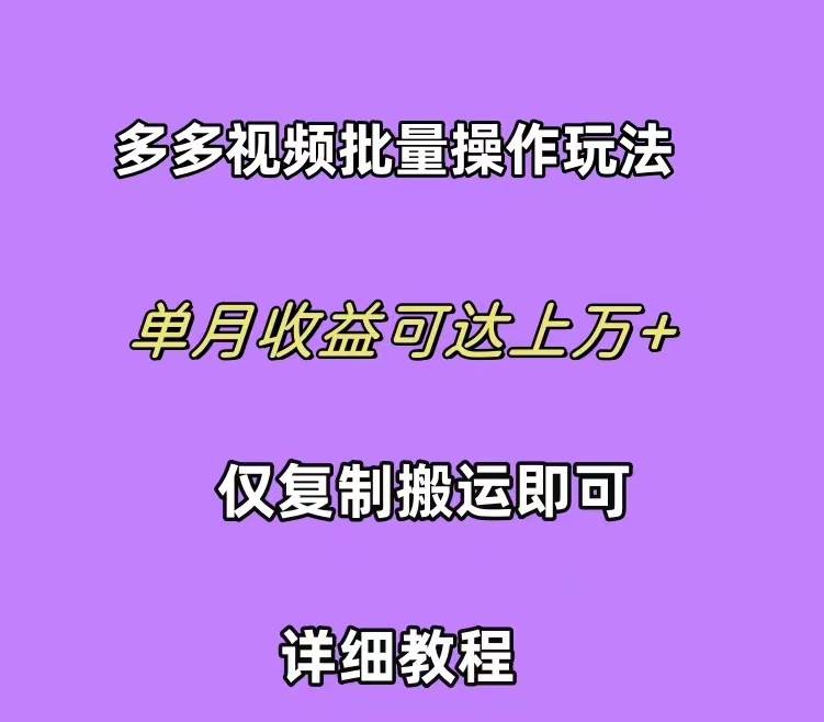 拼多多视频带货快速过爆款选品教程 每天轻轻松松赚取三位数佣金 小白必…搞钱项目网-网创项目资源站-副业项目-创业项目-搞钱项目搞钱项目网