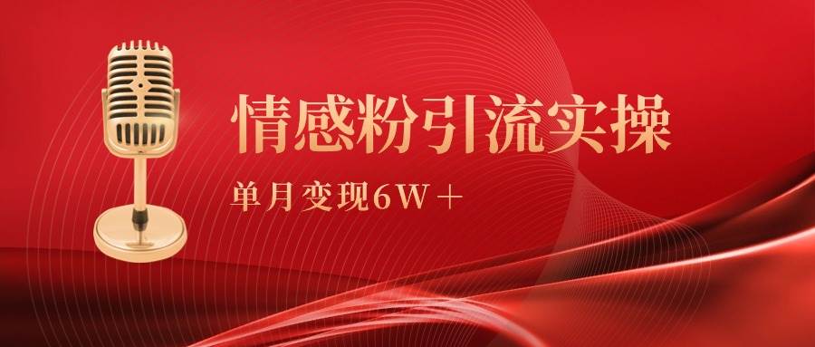 单月变现6w+,情感粉引流变现实操课搞钱项目网-网创项目资源站-副业项目-创业项目-搞钱项目搞钱项目网