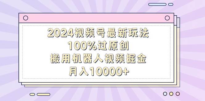 2024视频号最新玩法，100%过原创，搬用机器人视频掘金，月入10000+搞钱项目网-网创项目资源站-副业项目-创业项目-搞钱项目搞钱项目网