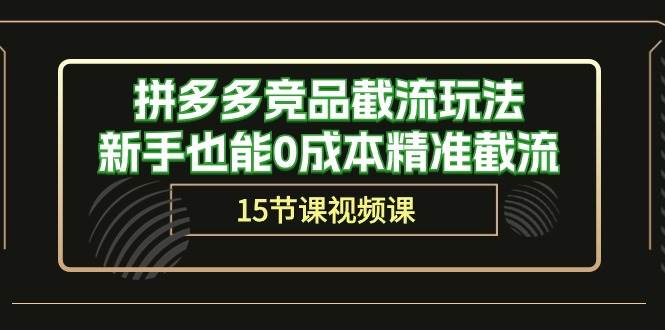 拼多多竞品截流玩法，新手也能0成本精准截流（15节课）搞钱项目网-网创项目资源站-副业项目-创业项目-搞钱项目搞钱项目网