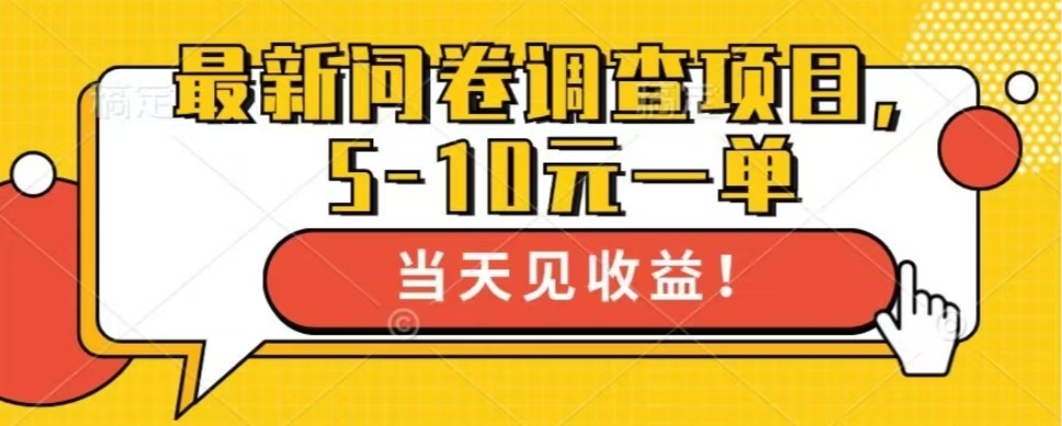 最新问卷调查项目，共12个平台，单日零撸100＋搞钱项目网-网创项目资源站-副业项目-创业项目-搞钱项目搞钱项目网