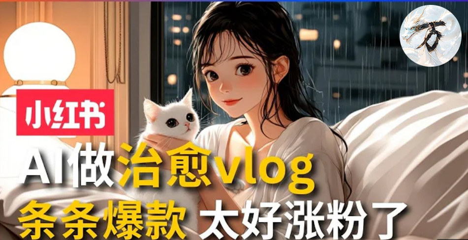 AI治愈系vlog动画视频，小红书7天 涨粉破千，商单报价1500+，0成本制作，日入2000+，有手就会 搞钱项目网-网创项目资源站-副业项目-创业项目-搞钱项目搞钱项目网