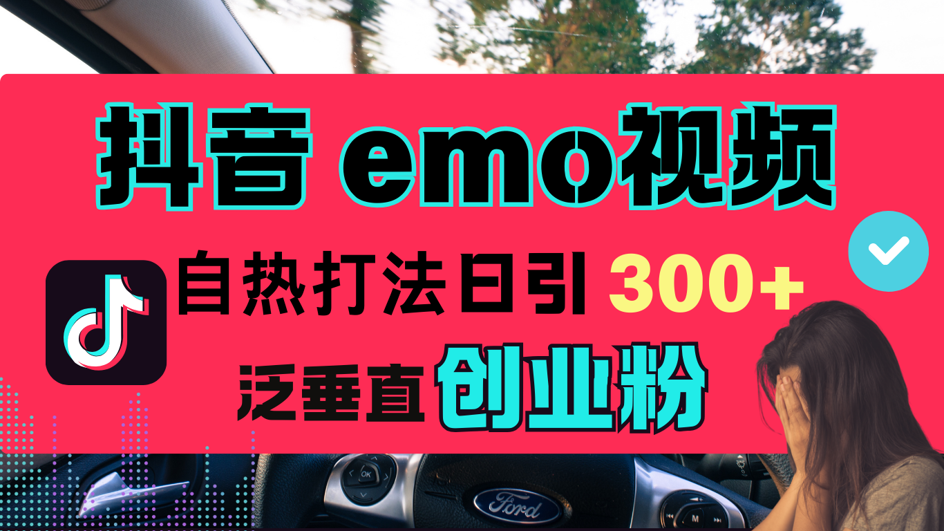 抖音“EMO视频”自热流打法,日引300+泛垂直创业粉搞钱项目网-网创项目资源站-副业项目-创业项目-搞钱项目搞钱项目网