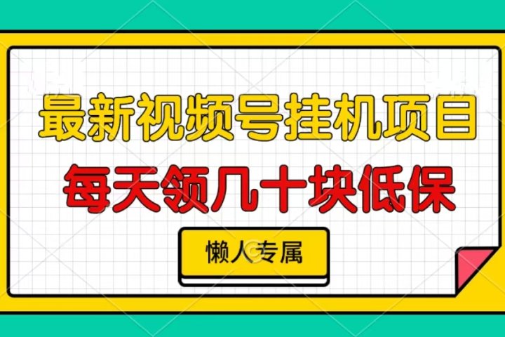 视频号挂机项目，每天几十块低保，懒人专属！搞钱项目网-网创项目资源站-副业项目-创业项目-搞钱项目搞钱项目网
