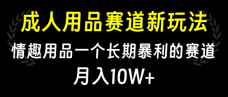 大人用品赛道新玩法，情趣用品一个长期暴利的赛道，月入10W+搞钱项目网-网创项目资源站-副业项目-创业项目-搞钱项目搞钱项目网