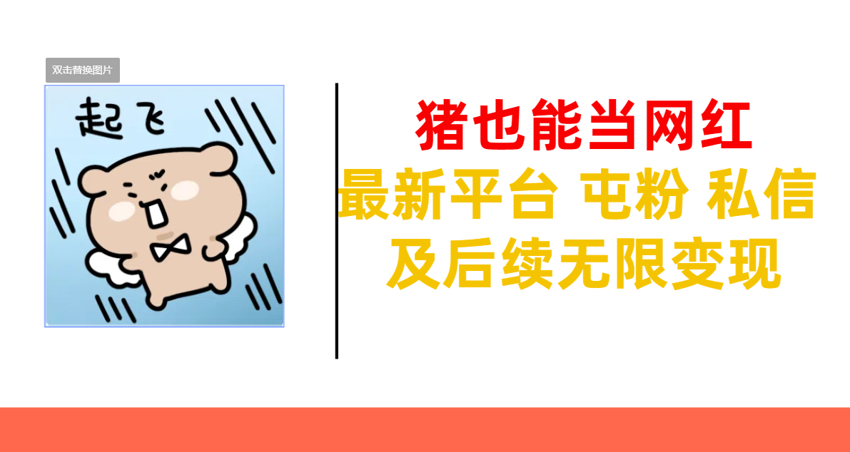 猪也能当网红-最新平台 屯粉 交流 私信 及后续无限变现搞钱项目网-网创项目资源站-副业项目-创业项目-搞钱项目搞钱项目网