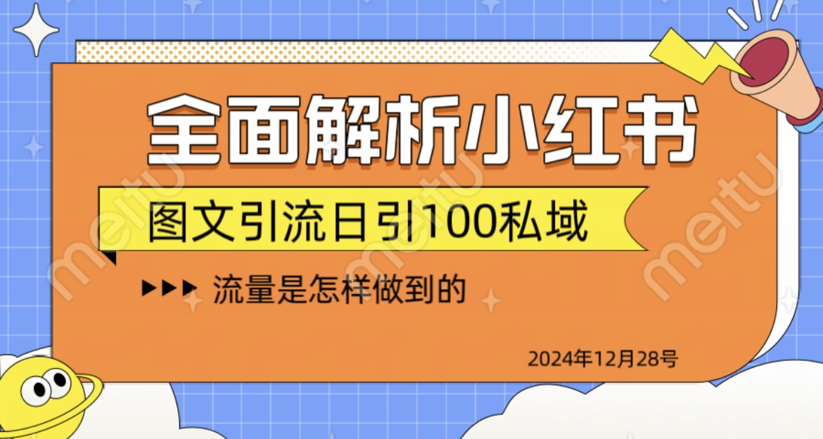 全面解析小红书图书引流日引100私域搞钱项目网-网创项目资源站-副业项目-创业项目-搞钱项目搞钱项目网