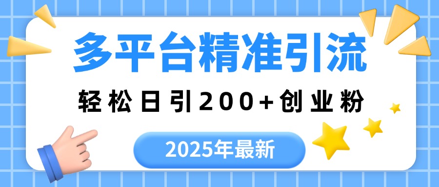 2025年最新多平台精准引流，轻松日引200+搞钱项目网-网创项目资源站-副业项目-创业项目-搞钱项目搞钱项目网